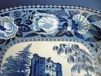 Rare Tulip Border Series 'Newark Castle' Platter c1820