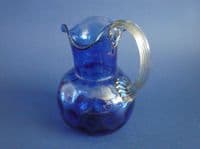 Rare Victorian Bristol Blue Glass Dimpled Jug c1880 (Sold)