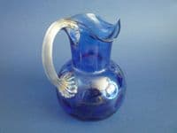 Rare Victorian Bristol Blue Glass Dimpled Jug c1880 (Sold)