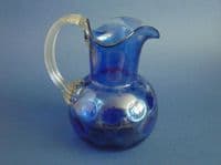 Rare Victorian Bristol Blue Glass Dimpled Jug c1880 (Sold)