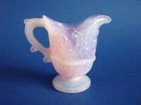 Rare Victorian Pink Opalescent Glass 'Scroll and Hobnail' Creamer c1890