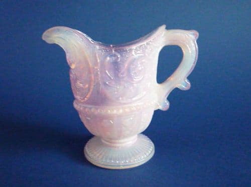 Rare Victorian Pink Opalescent Glass 'Scroll and Hobnail' Creamer c1890