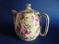 Rare Vintage Royal Winton Grimwades 'June Roses' Chintz Countess Teapot c1935 (Sold)