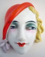 Rare W. Goebel Miniature Art Deco Lady Wall Mask FX972  c1930