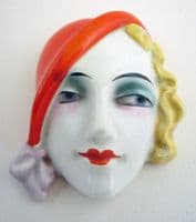 Rare W. Goebel Miniature Art Deco Lady Wall Mask FX972  c1930