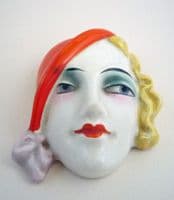 Rare W. Goebel Miniature Art Deco Lady Wall Mask FX972  c1930