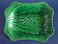 Rare Wedgwood Green Majolica 'Foxglove' Serving Dish c1870 #2 (Sold)