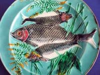 Rare Wedgwood Turquoise Majolica Fish Plate c1873 (Sold)