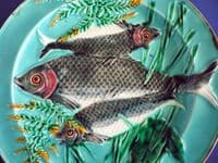 Rare Wedgwood Turquoise Majolica Fish Plate c1873 (Sold)