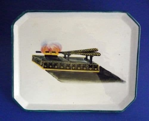 Rare Wemyss Ware 'Curling Tongs' Comb Tray c1900