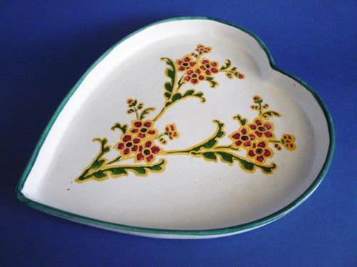 Rare Wemyss Ware 'Flower Spray' Heart Shaped Tray c1900