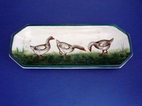 Rare Wemyss Ware 'Geese' Pen Tray c1900