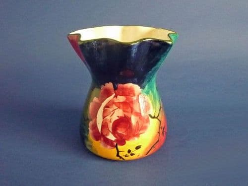 Rare Wemyss Ware Jazzy 'Cabbage Roses' Vase c1928