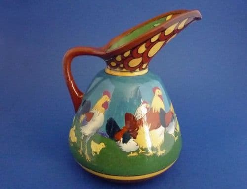 Rare Wileman Intarsio 'Farmyard Scene' Jug by Frederick Rhead c1900