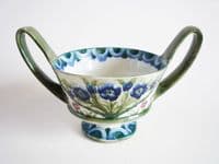 Rare William Moorcroft Burslem 'Poppy and Forget-me-not' Twin-handled Vase c1915