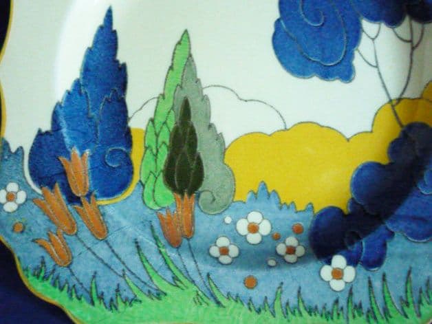 Royal Doulton Arcady or Cypress Trees Pattern Art Deco Landscape Rack ...