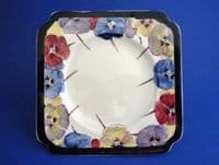 Royal Doulton Art Deco 'Pansies' Series D4049 Square Tea Plate c1928 #2