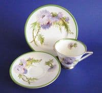 Royal Doulton 'Glamis Thistle' Art Deco Trio by Percy Curnock c1938 #1 (Sold)