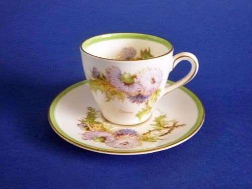 Royal Doulton 'Glamis Thistle' Coffee Cup and Saucer by Percy Curnock c1951 #2