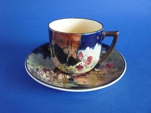 Royal Doulton 'Gnomes B' or 'Munchkins' Harlech Cup and Saucer D4697 c1930 (Sold)