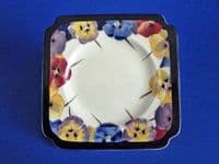 Royal Doulton 'Pansies' Series Art Deco Square Tea Plate D4049 c1928 #1 (Sold)