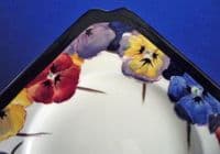 Royal Doulton 'Pansies' Series Art Deco Square Tea Plate D4049 c1928 #1 (Sold)