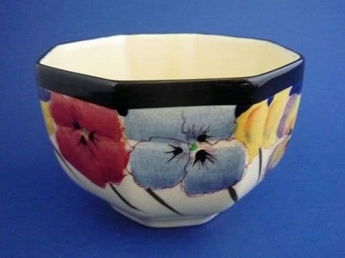 Royal Doulton 'Pansies' Series D4049 Small Octagon Sugar Bowl c1928