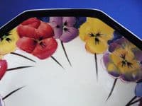 Royal Doulton 'Pansies' Series Large Octagon Bowl D4049 c1933 #1