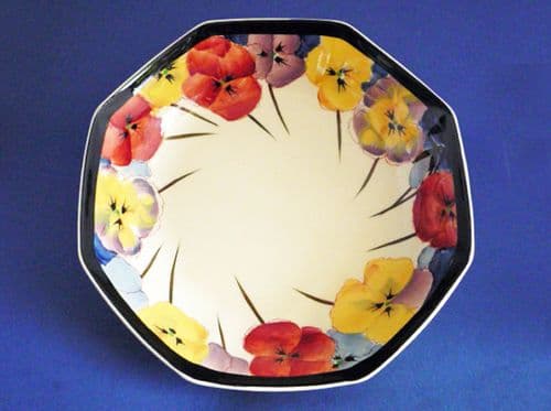 Royal Doulton 'Pansies' Series Large Octagon Bowl D4049 c1933 #1