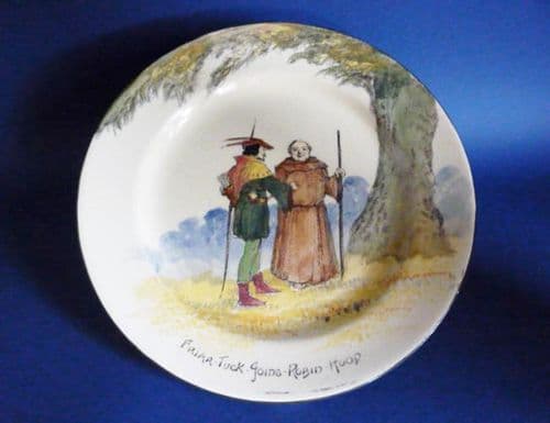 Royal Doulton Under the Greenwood Tree Series 'Friar Tuck Joins Robin Hood' Rack Plate c1928