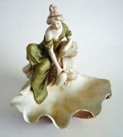 Royal Dux Art Nouveau 'Maiden on Clamshell' Centrepiece c1920