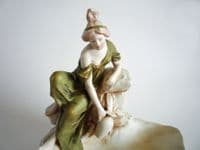 Royal Dux Art Nouveau 'Maiden on Clamshell' Centrepiece c1920