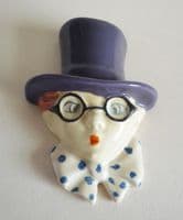Royal Dux 'Girl with Top Hat' Wall Mask c1930 (Sold)