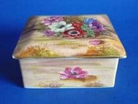 Royal Winton Hand Painted 'Anemone' Candy Box signed Z. Kas c1945