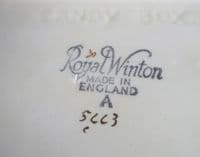 Royal Winton Hand Painted 'Anemone' Candy Box signed Z. Kas c1945