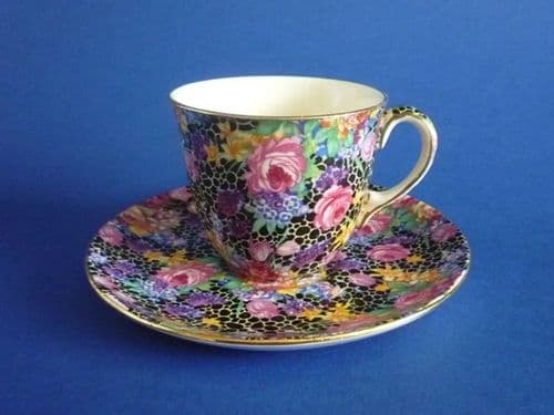 Royal Winton 'Hazel' Chintz Demi Tasse Coffee Cup and Saucer c1939 #1 (Sold)