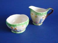 Royal Winton Pastel Blue 'Pixie' Cream Jug and Sugar Bowl c1945