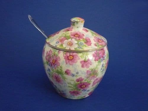 Royal Winton 'Shrewsbury' Chintz Chelsea Preserve Pot c1952