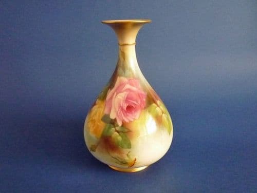 Royal Worcester Hand Painted 'Hadley Roses' Vase c1910 (Sold)