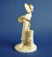 Royal Worcester 'Kate Greenaway' Figural Spill Vase by James Hadley c1889