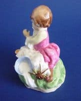 Royal Worcester 'Little Miss Muffet' Nursery Rhyme Figure 3301 by Freda Doughty c1956