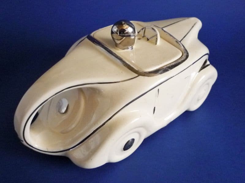 Sadler s Classic 1930s Art Deco Cream Racing Car Teapot OKT42 Sold