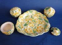 Scarce Crown Ducal 'Primula' Chintz 3 Piece Cruet and Stand c1928 (Sold)