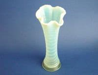 Scarce Imperial 'Ripple' Vaseline Glass Vase c1910 (Sold)