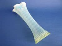 Scarce Imperial 'Ripple' Vaseline Glass Vase c1910 (Sold)