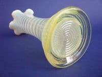 Scarce Imperial 'Ripple' Vaseline Glass Vase c1910 (Sold)