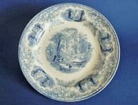 Scott's Southwick Pottery Sunderland Blue and White 'Haddon Hall' Dinner Plate c1840 #2