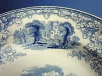 Scott's Southwick Pottery Sunderland Blue and White 'Haddon Hall' Dinner Plate c1840 #2