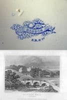 Scott's Southwick Pottery Sunderland Blue and White 'Haddon Hall' Dinner Plate c1840 #2