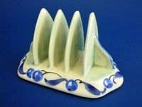 Scottish Bough Pottery Hand Painted 'Blueberry' Toast Rack c1930
